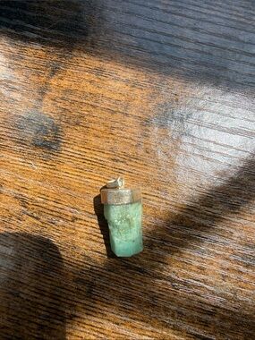 Raw emeralds necklace